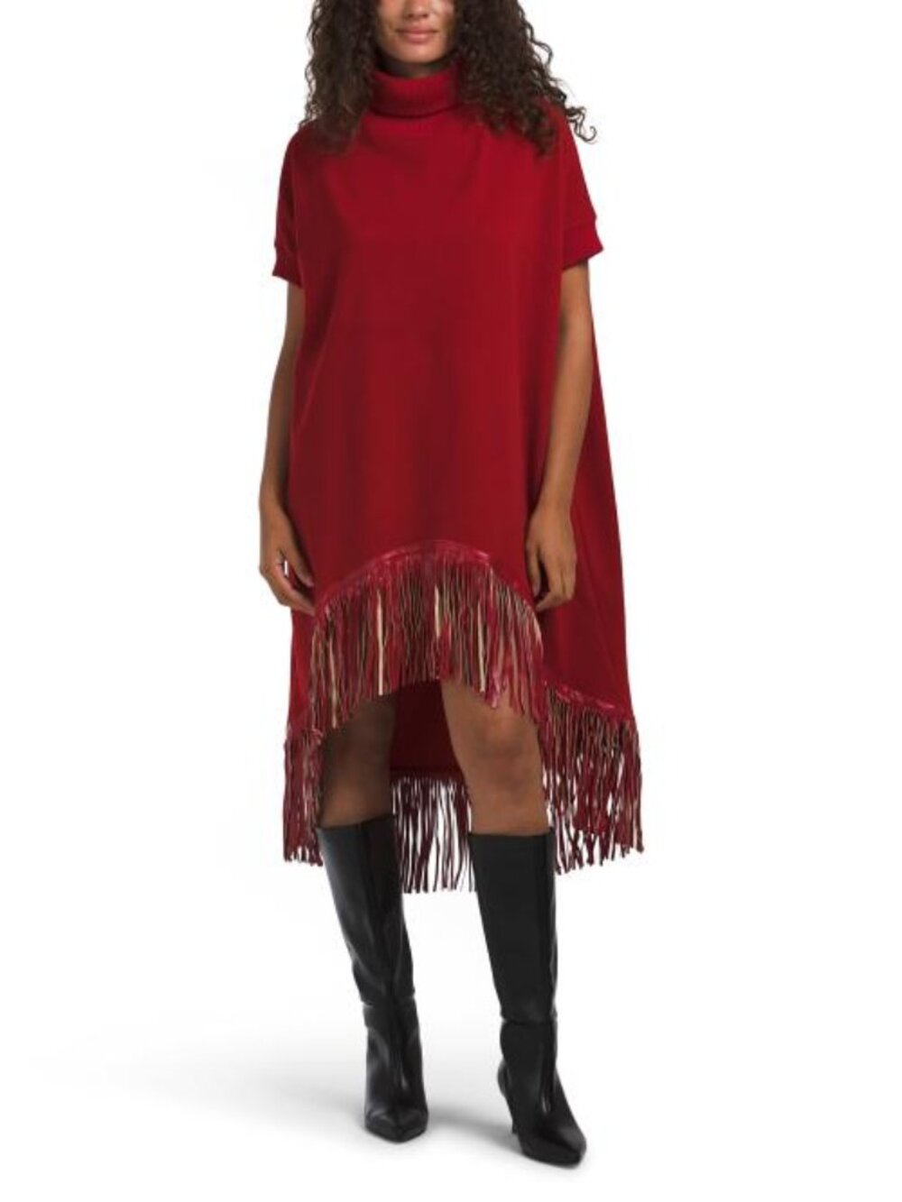 NANCY YANG Fringe Hi-lo Dress